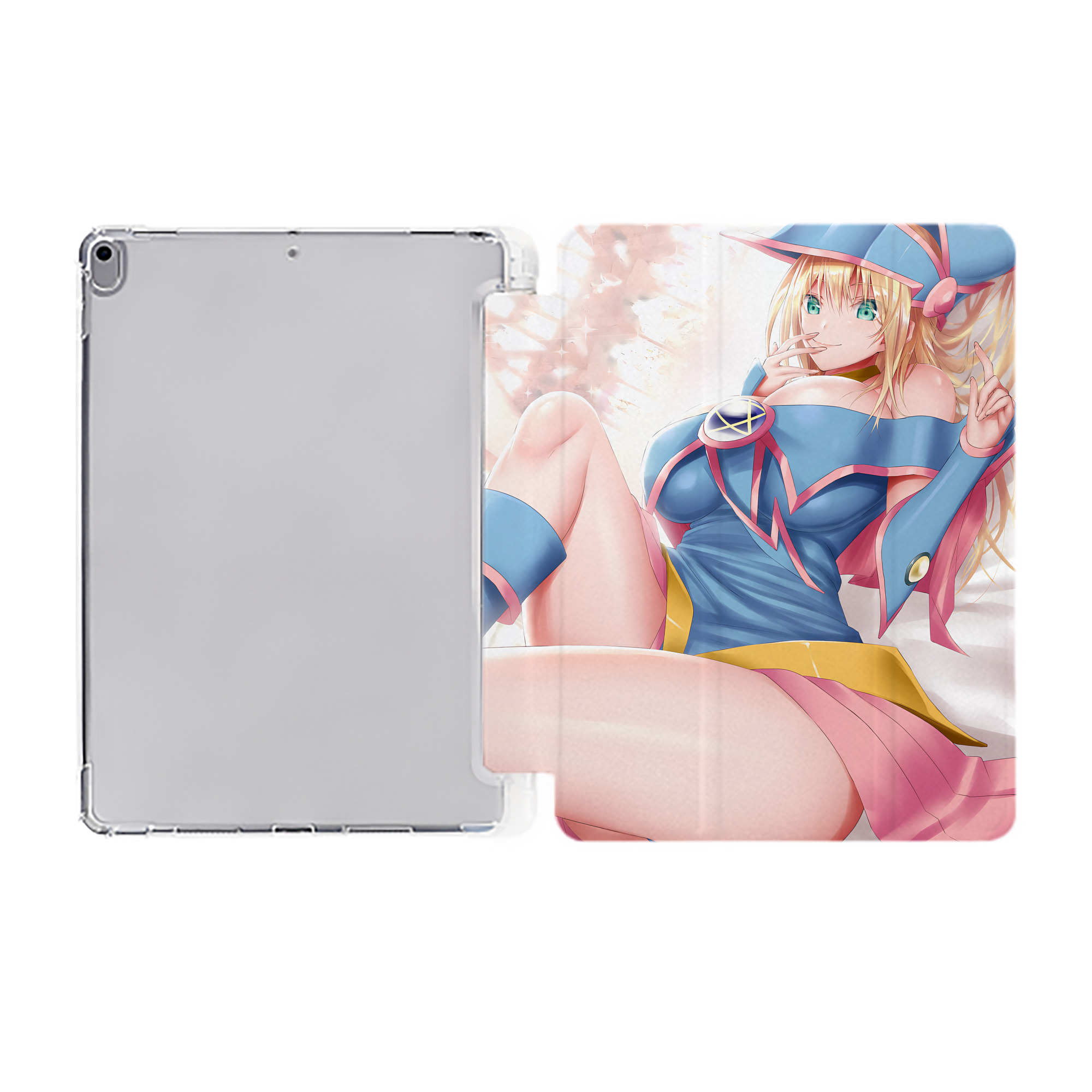（画像用） 遊☆戯☆王 Yu-Gi-Oh! IPad ケース ペン収納付き 三つ折りスタンド PUレザー×シリコン 対応機種9.5/10.5/10.9インチ